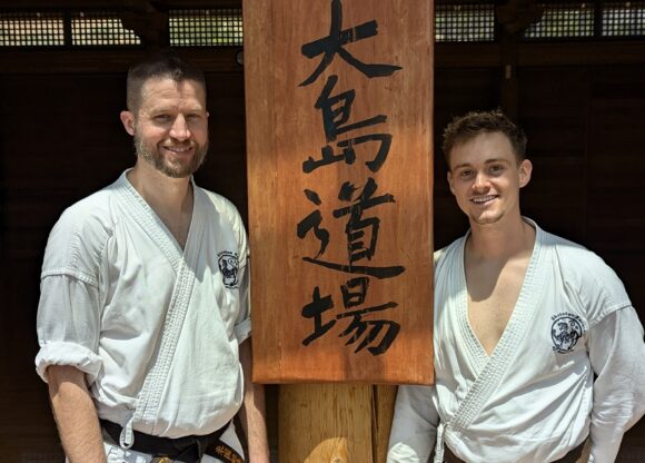 Greg Tunink Sam Giffre at Shotokan Ohshima Dojo 2024 Nisei Week Practice